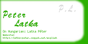 peter latka business card